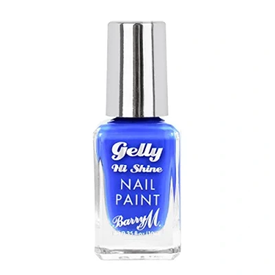 Image of Barry M Gelly Hi Shine Nail Paint, Shade Blue Guava Bright Glossy Polish