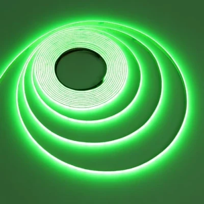 Image of TOPAI 24V Narrow 5mm Width Green COB LED Strip 5M Dotless Super Bright CRI&gt;90 Uniform 400LEDs/M Self Adhesive Flexible Cuttable Tape for DIY, Bedroom, Under Cabinet Lighting