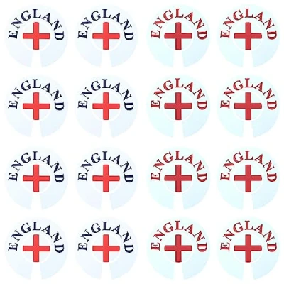 Image of Acclaim Jumbo 6 cm 2 x England Red Black Lawn Bowls Identification Stickers Markers 4 Full Sets of Self Adhesive