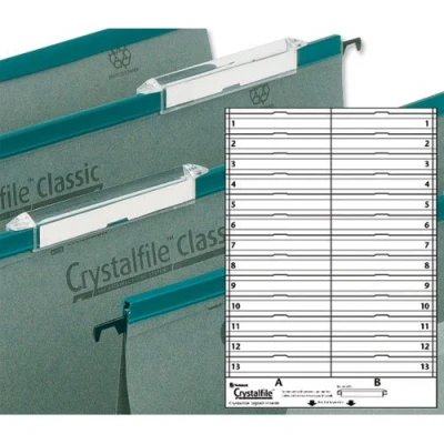 Image of Twinlock Crystalfile Classic Card Inserts for Linked File Extra deep Tabs White Ref 78290 Pack 50