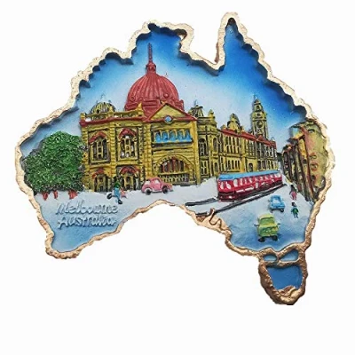 Image of Melbourne Australia Map Style Fridge magnet souvenir gift,Home &amp; Kitchen Decoration magnetic sricker. refrigerator