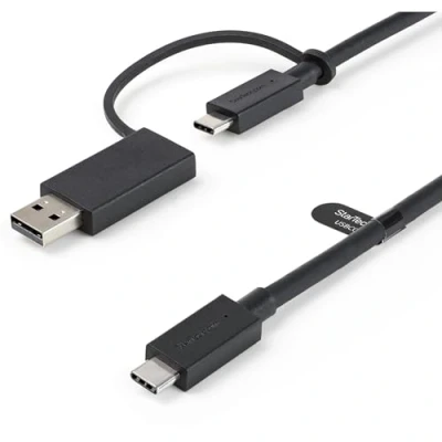 Image of 3ft Hybrid USB C Cable w/USB A Adapter, Black