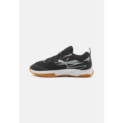Image of Puma Varion II JR Unisex Handball shoes for kids, Size: 1.5, Black/cool light gray Synthetics/textile