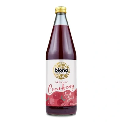 Image of BIONA Organic Cranberry Fruit Drink No Added Sugar 750ml (PACK OF 3)