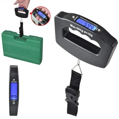 Image of Portable Digital Luggage Scale, Weighing Scales for Suitcase, Suitcase Hanging Electronic Travel Scale with Hook (Black Scale)