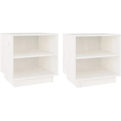 Image of vidaXL Bedside Cabinets 2 pcs White 40x34x40 cm Solid Wood Pine