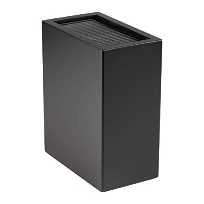 Image of Rockingham Forge Upright Matt Black Universal Knife Block, 20 Slots for Knives up to 20cm Blade Length, 27cm