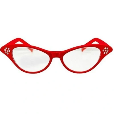 Image of 1950&#039;s Rock &#039;n&#039; Roll Grease Style Fancy Dress Party Glasses Red (12)