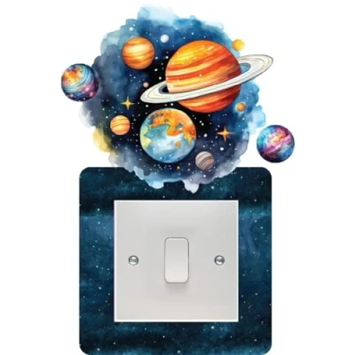 Image of Space Planets Light Switch Surround Art Vinyl Wall Stickers Childrens Bedroom