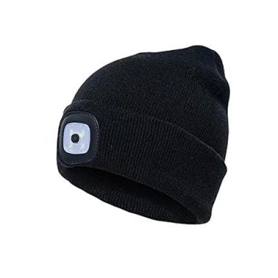 Image of Gifts for Men Beanie Hat with Light, Rechargeable Headlamp Cap Winter Warm Hands Free Lighted 3 Brightness Level Walking at Night, Camping, Dog Walking, Biking