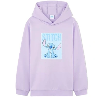 Image of Disney Stitch Hoodie for Girls Teens Reversible Sequin Design Soft Hooded Sweatshirt Kids Boys Fashion Jumper Pullover Gifts (Purple Stitch, 13 14 Years)