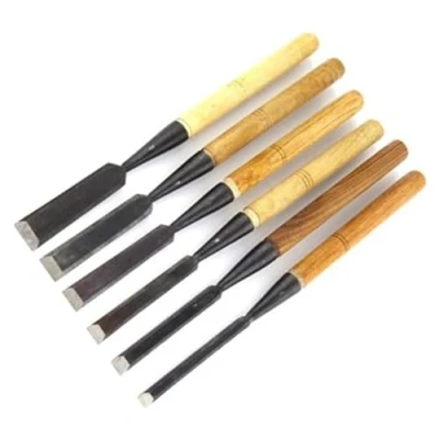 Image of Wood Chisel Tool Set for Woodworking, 6Pcs High Carbon Steel Chisels Set, Turning Tools Premium