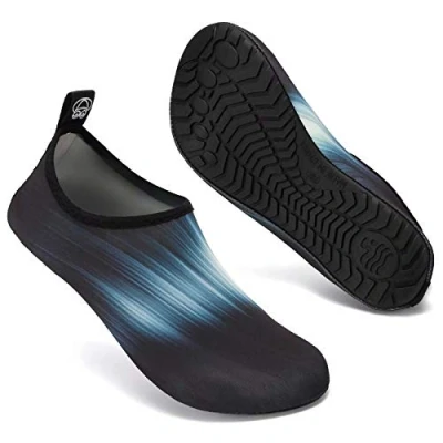 Image of Swim Water Shoes Socks Barefoot Protecting for Sea Beach Swimming Pool Mens Women(Black Gradient,9/10 UK,44/45 EU)