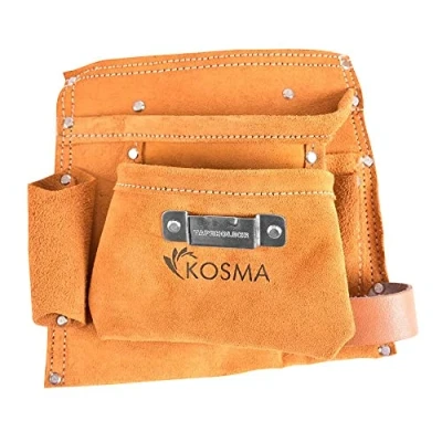 Image of Kosma 5 Pocket D.I.Y. Carpenter Leather Apron Electrician Pouch Tool Belt Nail