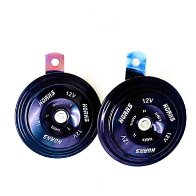 Image of YIYDA car Horn Motorcycle Super Loud High Tone and Low Metal Electric Black Twin Kit with Bracket loudspeaker Waterproof Universal for Any 12V Moto Truck ect