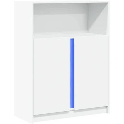 Image of vidaXL Sideboard with LED White 77x34x100 cm Engineered Wood
