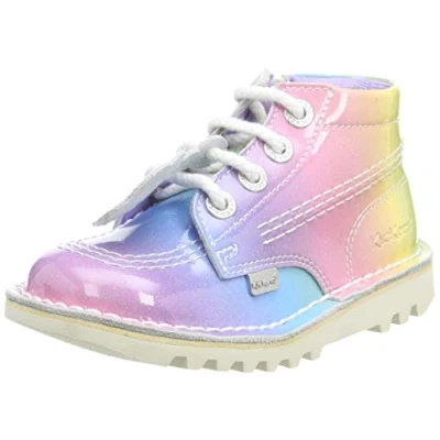 Image of Kickers Infant Girl&#039;s Kick Hi Rainbow Ankle Boot, Multi, 8 UK Child