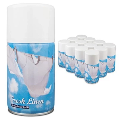 Image of DripDropDry Air Freshener Aerosol Refill Cans Automatic Dispenser Refills Fresh Linen 12 x 270ML