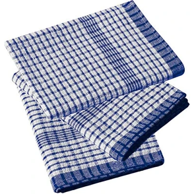 Image of Majestic Linens Wonderdry Tea Towels Blue Pack of 10 100% Cotton