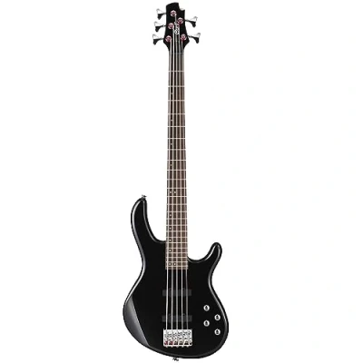 Image of Cort Action Bass V Plus 5 String Guitar. Gloss Black