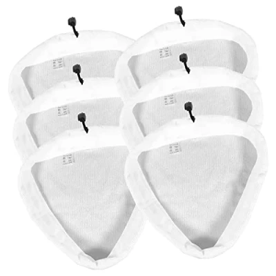Image of SPARES2GO Microfibre Cloth Cover Pads for Logik L15SMW12 L15SC12 Steam Cleaner Mop (Pack of 6)