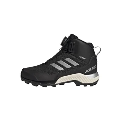 Image of adidas Performance Terrex Winter MID BOA Unisex Hiking shoes for kids, Size: 3.5, Core black/silver metallic Synthetics/textile
