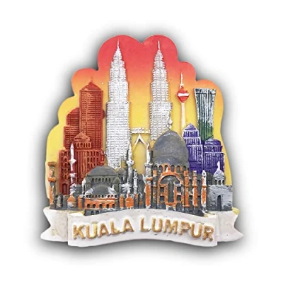 Image of 3D Kuala Lumpur Malaysia Refrigerator Magnet Tourist Travel Souvenirs Handmade Resin Craft Magnetic Stickers Home Kitchen Decoration Fridge Collection Gift