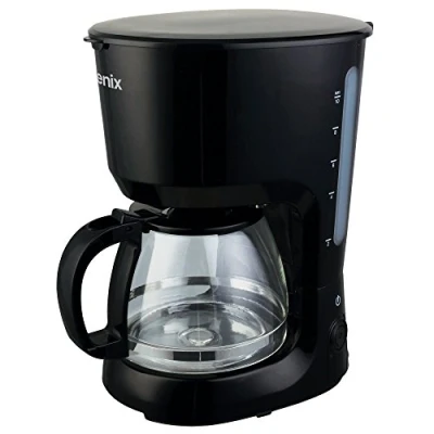 Image of Igenix IG8127 Filter Coffee Maker, 10 Cup Carafe, Anti Drip and Keep Warm Function, Removable Funnel for Easy Cleaning, 1.25 litres, External Water Level Gauge, Black