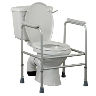 Image of HOMECRAFT Adjustable Toilet Surround Frame, Bathroom Mobility Aid, Rail and Grab Bar, For Elderly Disabled