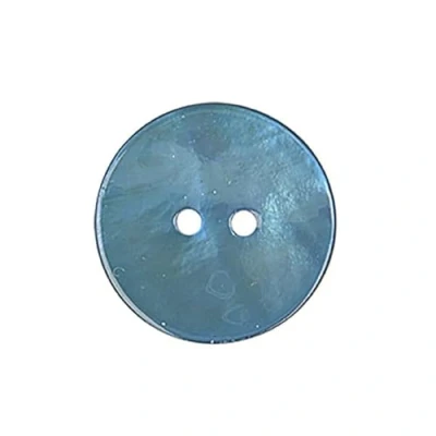 Image of Pack of 3 Round Petrol Blue Mother Pearl Buttons Size 15 mm