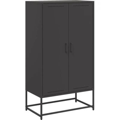 Image of vidaXL Highboard Black 68.5x38.5x123.5 cm Steel