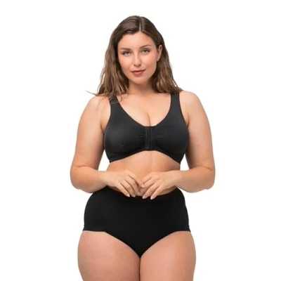 Image of Ulla Popken Women&#039;s Bustier, Cup C/D T Shirt Bra, Black, 50D