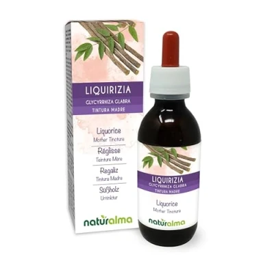 Image of Liquorice or Licorice (Glycyrrhiza glabra) Roots Alcohol Free Mother Tincture Naturalma Liquid Extract Drops 120 ml Food Supplement Vegan