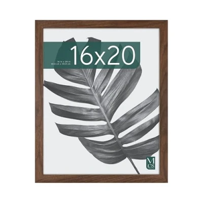 Image of MCS Studio Gallery 16x20 Poster Frame Walnut Woodgrain, Vertical &amp; Horizontal Wall Hanging Large Picture for Photos, Posters Art Prints (1 Pack)