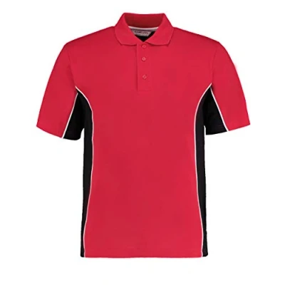 Image of Kustom Kit Classic Fit Track Polo 2XL Red/Black/White