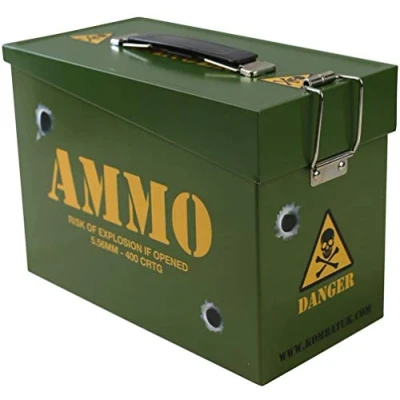Image of Kombat UK Kids Army Ammo Tin Toy Storage Box Lunch Olive Green, N/A