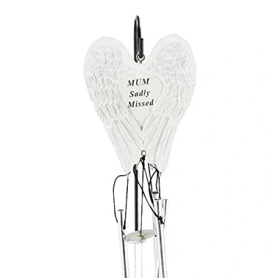 Image of Mum Sadly Missed Guardian Angel Wings Graveside Memorial Wind Chime