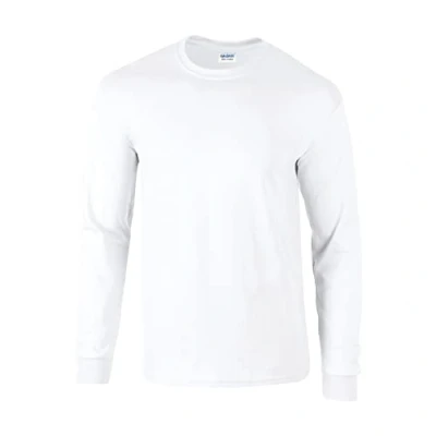 Image of Gildan Ultra Cotton Adult Long Sleeve T Shirt, White, M