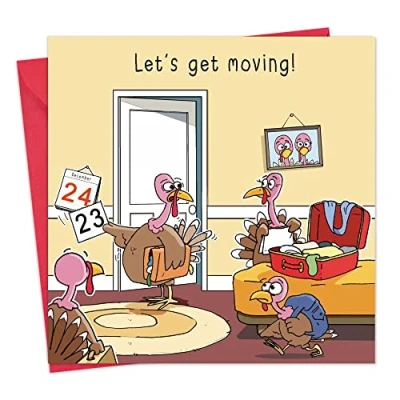 Image of Twizler Funny Christmas Card Turkey Escape Merry Xmas Mens for Him Husband Son Dad Womens Her Wife Daughter Mum