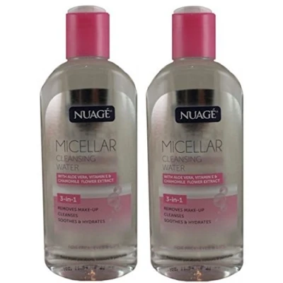 Image of Nuage Micellar Cleasing Water 3 in 1 removes Make up, cleanses and soothes hydrates 200ml Two Pack