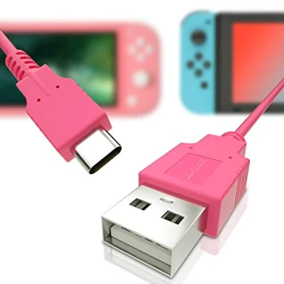Image of HEATFUN USB C Charger for Nintendo Switch, Fast Charging Cable MacBook, Pixel C, LG Nexus 5X G5, 6P/P9 Plus, One Plus 2, Sony XZ and More Pink (4.92ft)