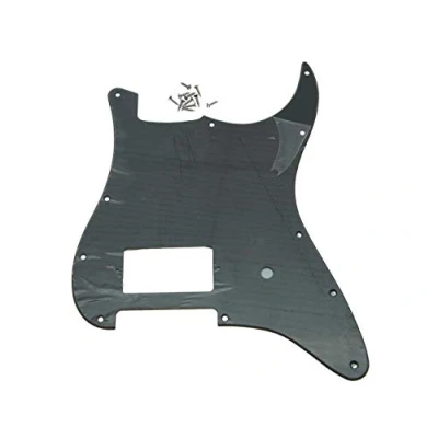 Image of Dopro 11 Hole ST Strat One Humbucker Guitar Pickguard Scratch Plate for FD Delonge Matte Black 1 Ply