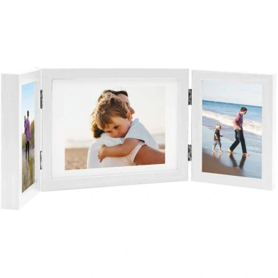 Image of vidaXL Trifold Photo Frame Collage White 22x15 cm+2x