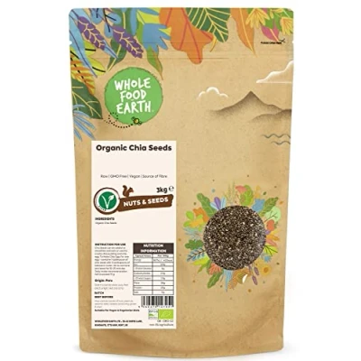 Image of Wholefood Earth Organic Chia Seeds 3 kg Raw GMO Free Vegan Source of Fibre Certified