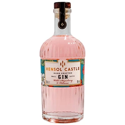 Image of Hensol Castle Gin 70cl Wild Strawberry &amp; Hibiscus Award Winning Flavoured from Wales, a Small Batch, Premium Pink Gin, Unique Twist on our Classic London Dry