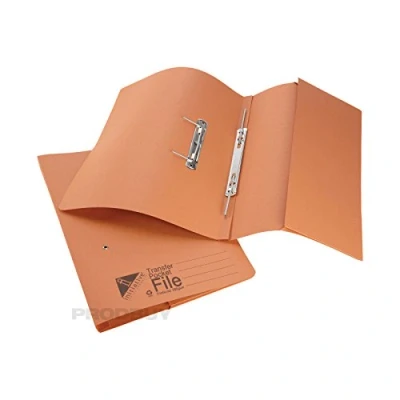 Image of [25 Pack] Orange Foolscap Pocket Transfer Spring Files 285gsm 32mm Capacity