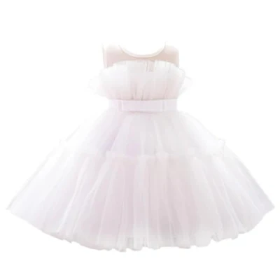 Image of Lito Angels Wedding Bridesmaid Flower Girl Fancy Dress Occasion Party Ball Gown Outfit for Baby Girls Age 12 24 Months, White (Tag Number 80)