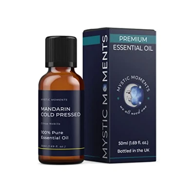 Image of Mystic Moments Mandarin Cold Pressed Essential Oil 50ml Pure &amp; Natural for Diffusers, Aromatherapy Massage Blends Vegan GMO Free