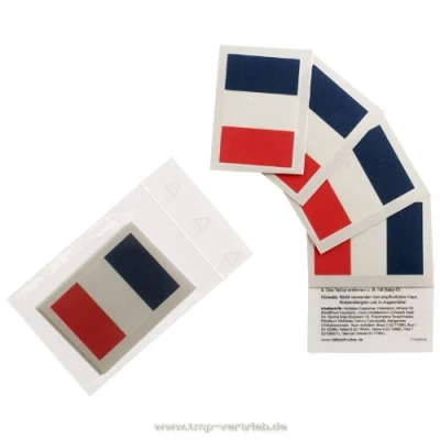 Image of France Temporary Tattoo Set Fan Flag 2018 (5 x Tattoos)