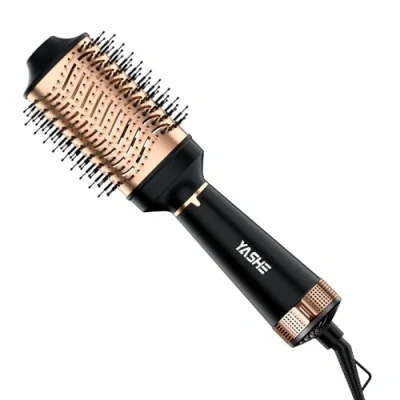 Image of Hair Dryer Brush, 4 in 1 Blow Brush for Styler, 1200W Ceramic Tourmaline Negative Ion Straightener Drying, Straightening, Curling and Voluming, Black